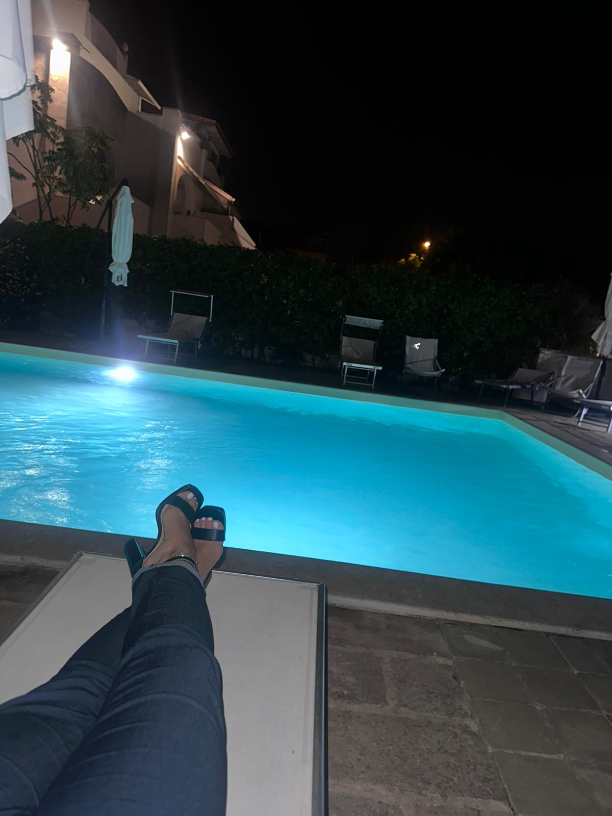 Illuminated Night Pool Apartment Gaia